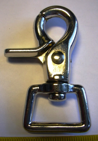 Karabinerhaken nickel 20 mm